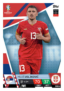 Milos Veljkovic Serbia Topps Match Attax EURO 2024 #SRB4